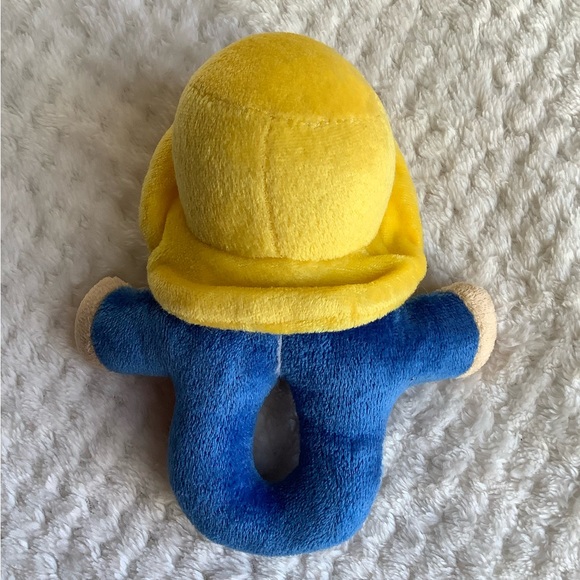 Paddington Bear Plush Rattle Stuffed Animal Toy Blue and Yellow - Picture 2 of 5